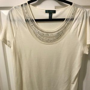 T-shirt with detailed neckline